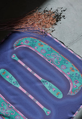 Petit foulard Les Fleurs voyagent (Mauve)