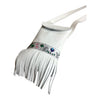 Sac frangé en cuir blanc