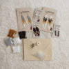 Ensemble de perlage pour 5 boucles d’oreilles à frange DIY BLANC-BRUN