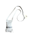 Sac frangé en cuir blanc
