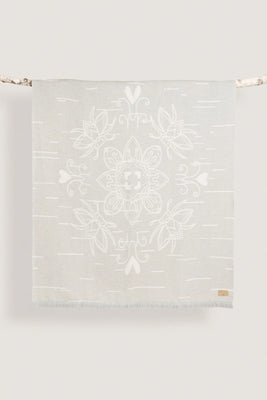 Couverture réversible grise Écorce