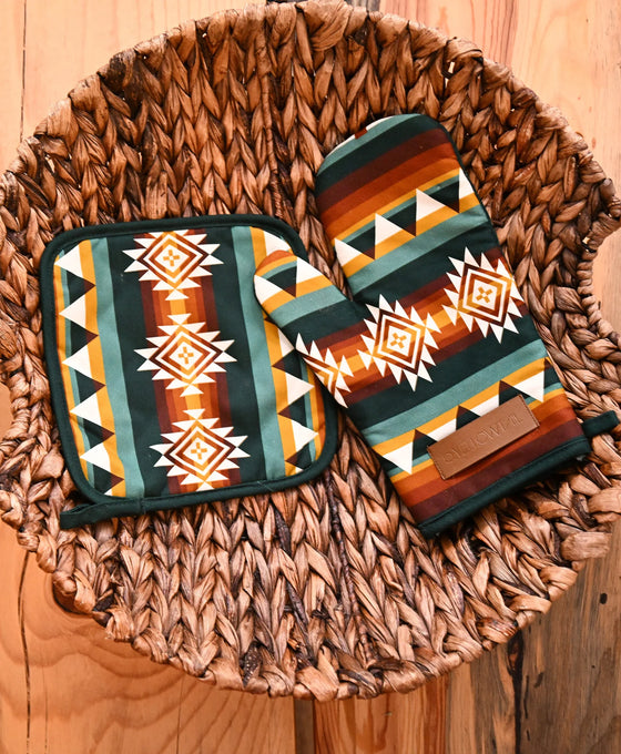 Ensemble torchon de cuisine, manique et gant de cuisine B.Yellowtail