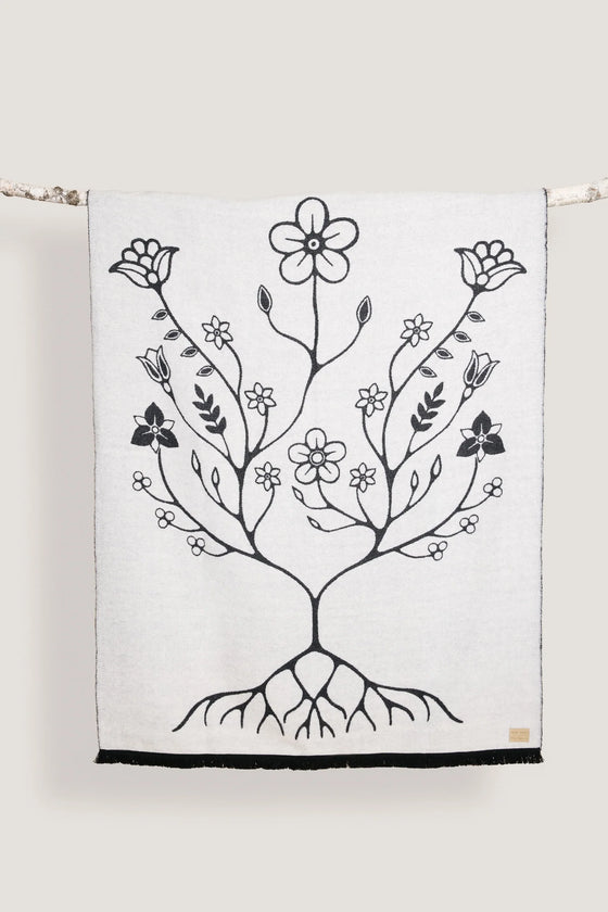 Couverture autochtone des bois noire et blanche